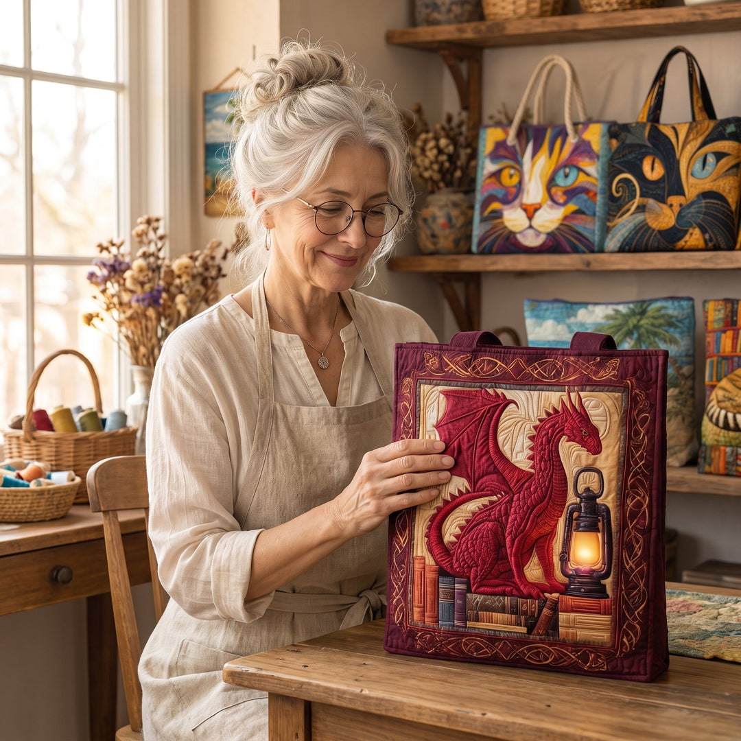 Book Guardian Quilted Tote Bag