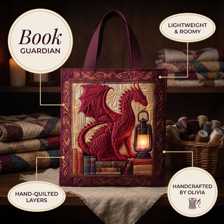 Book Guardian Quilted Tote Bag